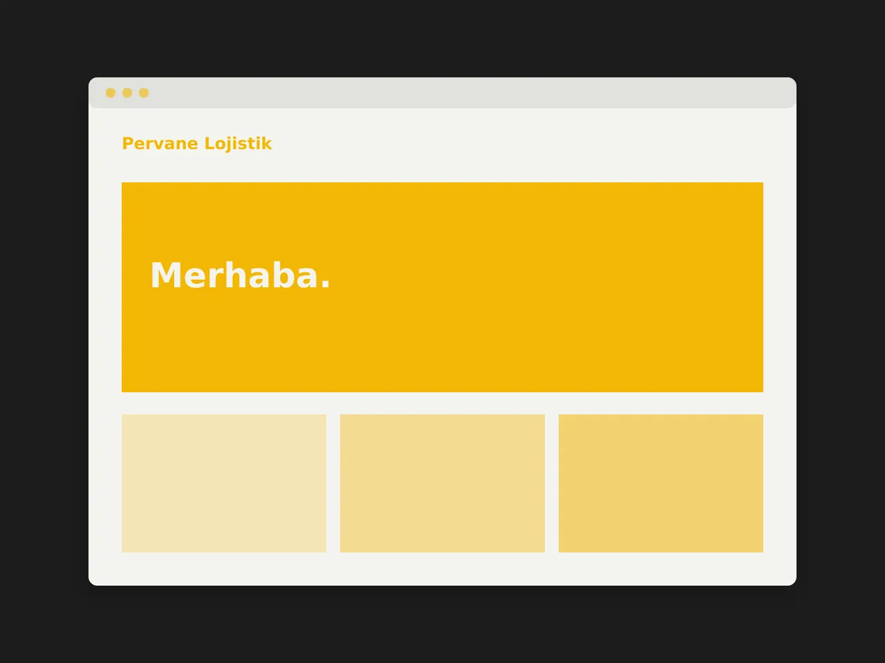 Pervane Lojistik – web sitesi ana sayfa tasarımı (örnek görsel)